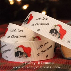 Vintage Christmas Past Ribbon - Cat and Dog